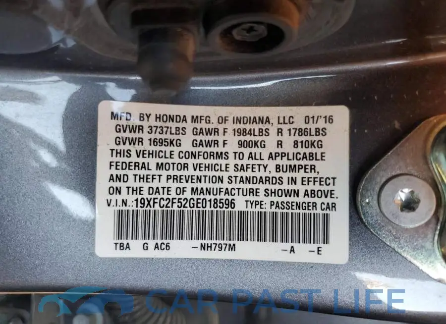 19XFC2F52GE018596# 13