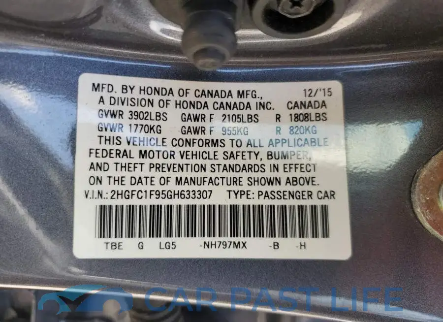 2HGFC1F95GH633307# 12