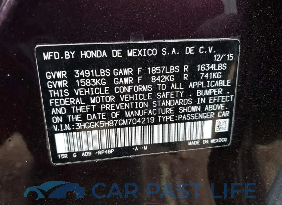 3HGGK5H87GM704219# 12