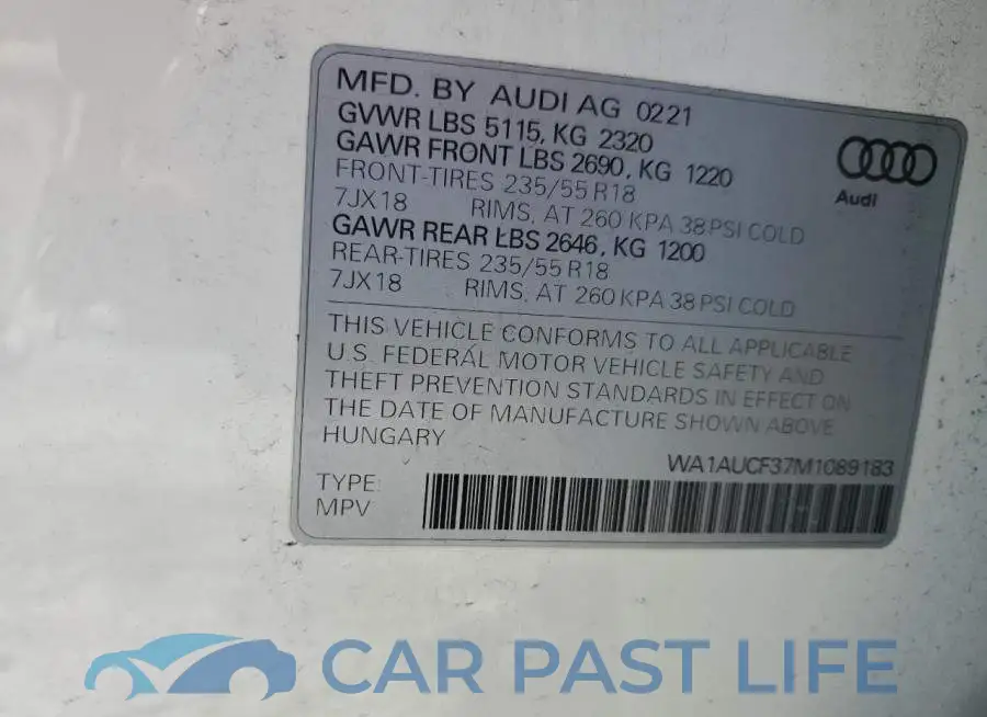 WA1AUCF37M1089183# 13