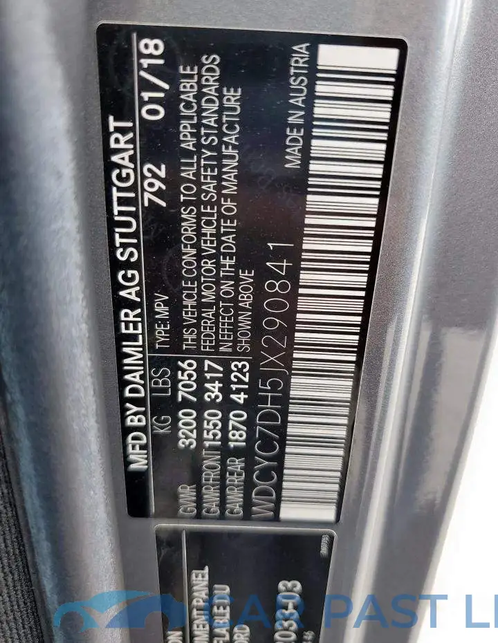 WDCYC7DH5JX290841# 13
