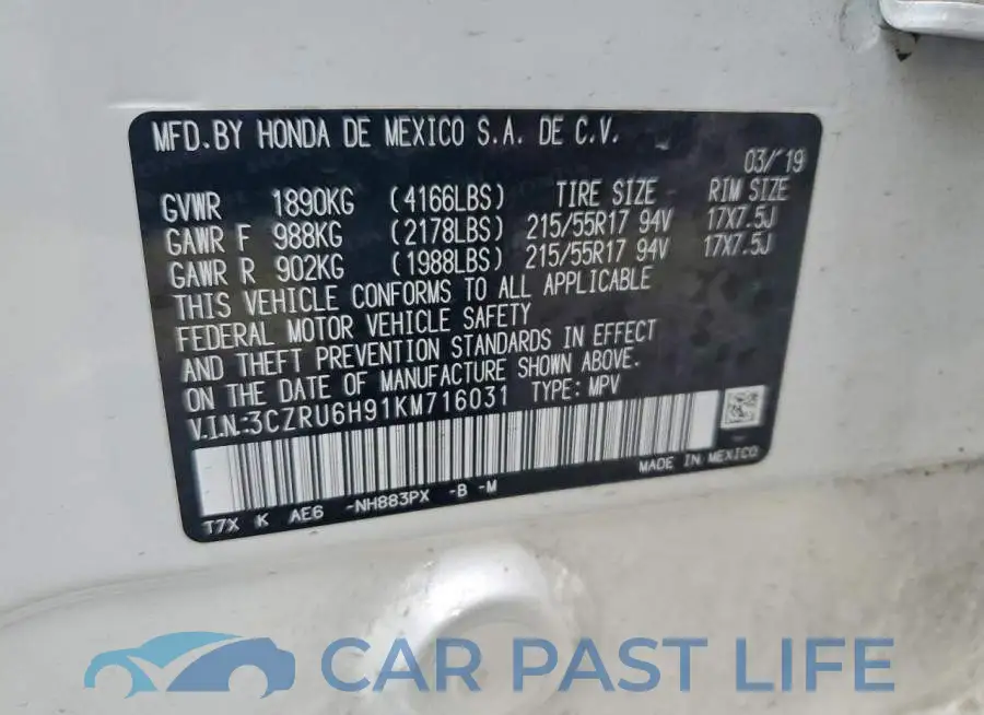 3CZRU6H91KM716031# 13