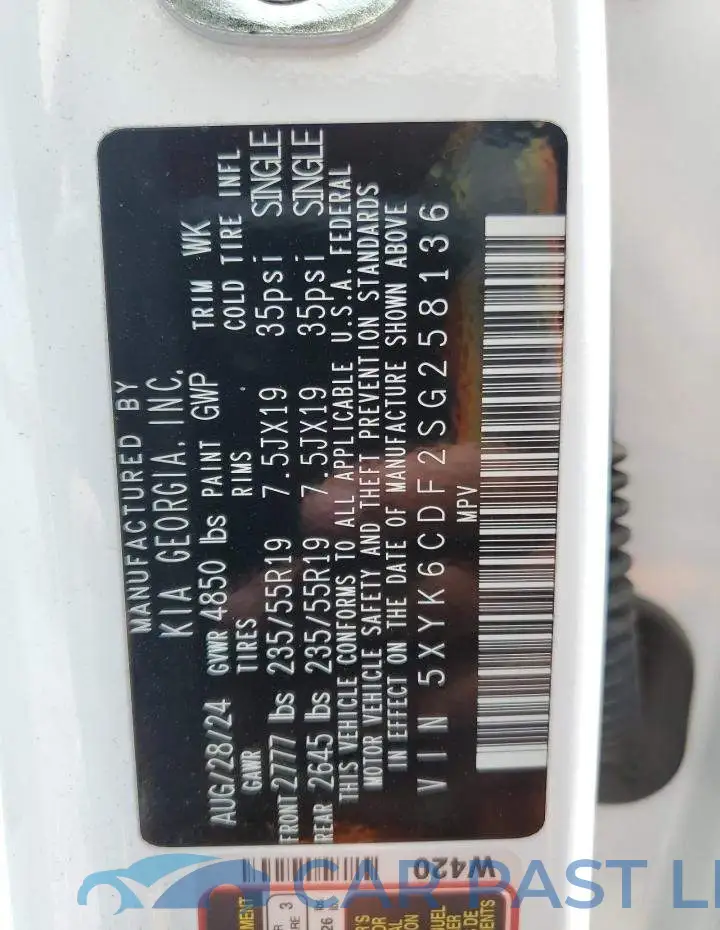 5XYK6CDF2SG258136# 14
