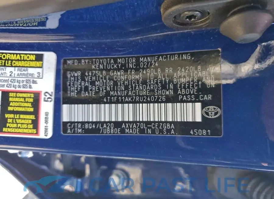 4T1F11AK7RU240726# 13