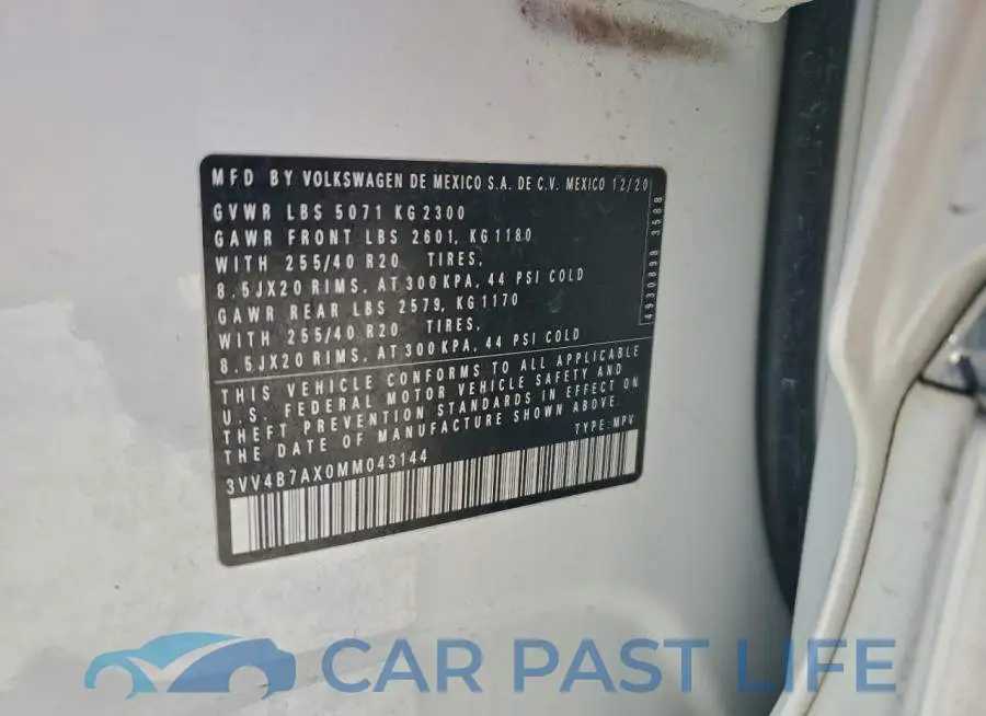 3VV4B7AX0MM043144# 13