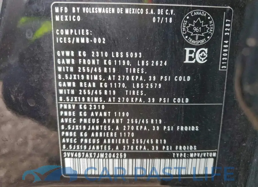 3VV4B7AX7JM204259# 14