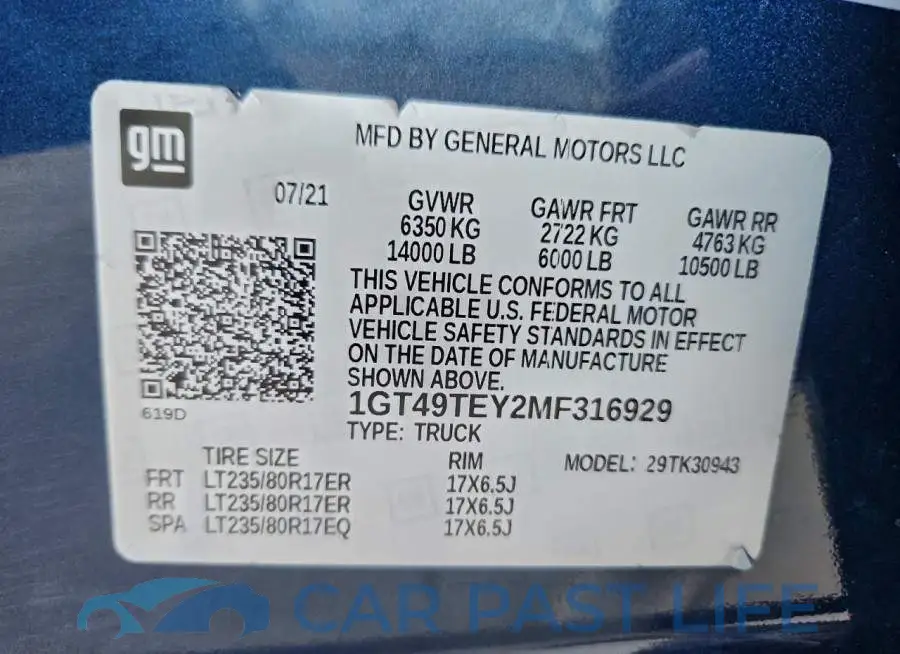 1GT49TEY2MF316929# 13