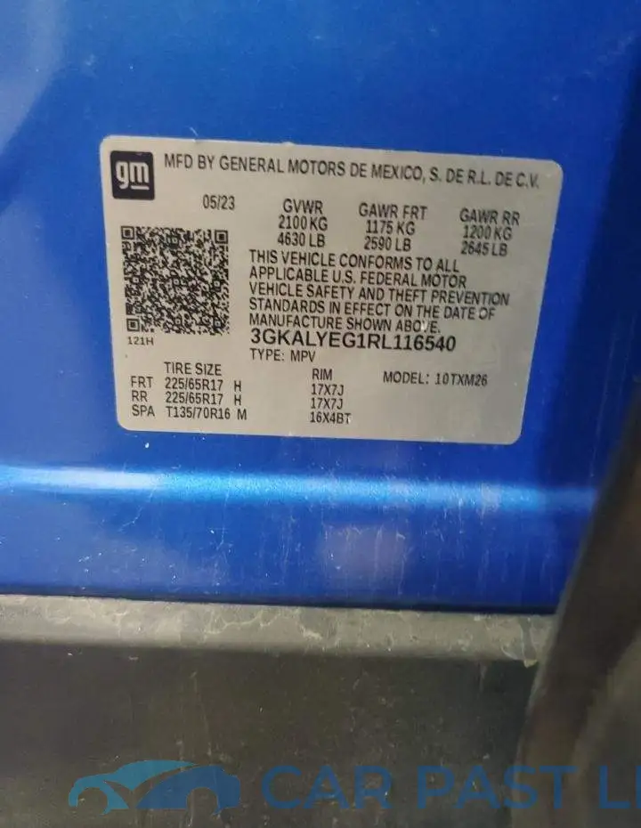 3GKALYEG1RL116540# 13