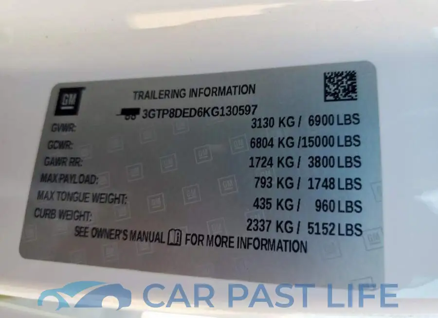 3GTP8DED6KG130597# 12