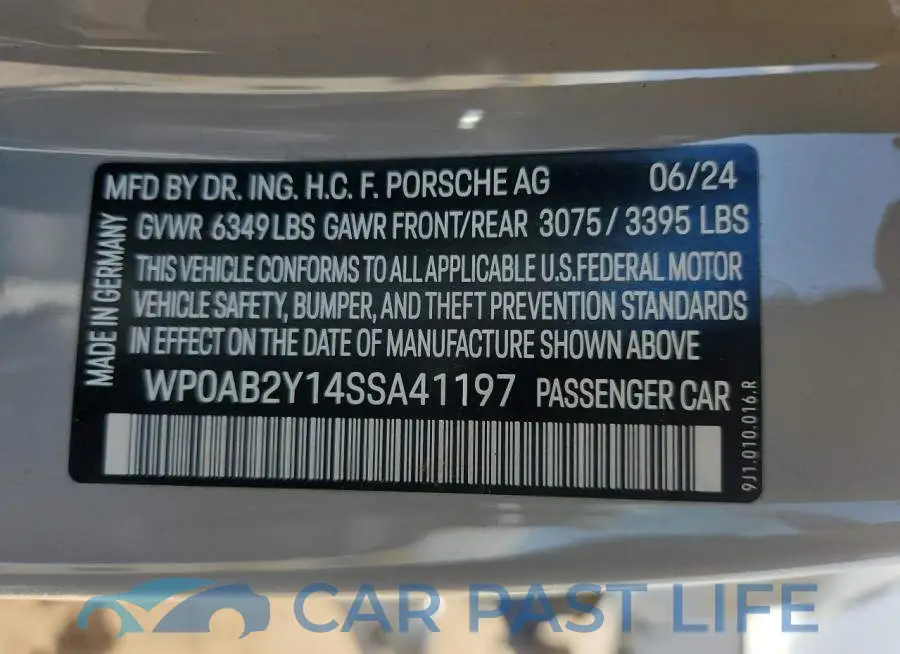 WP0AB2Y14SSA41197# 12