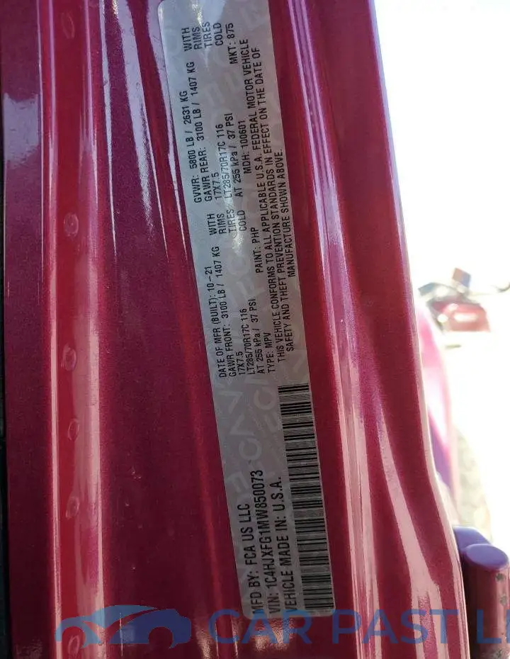 1C4HJXFG1MW850073# 13