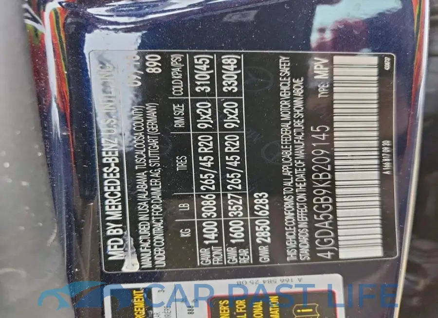 4JGDA5GB9KB209145# 13