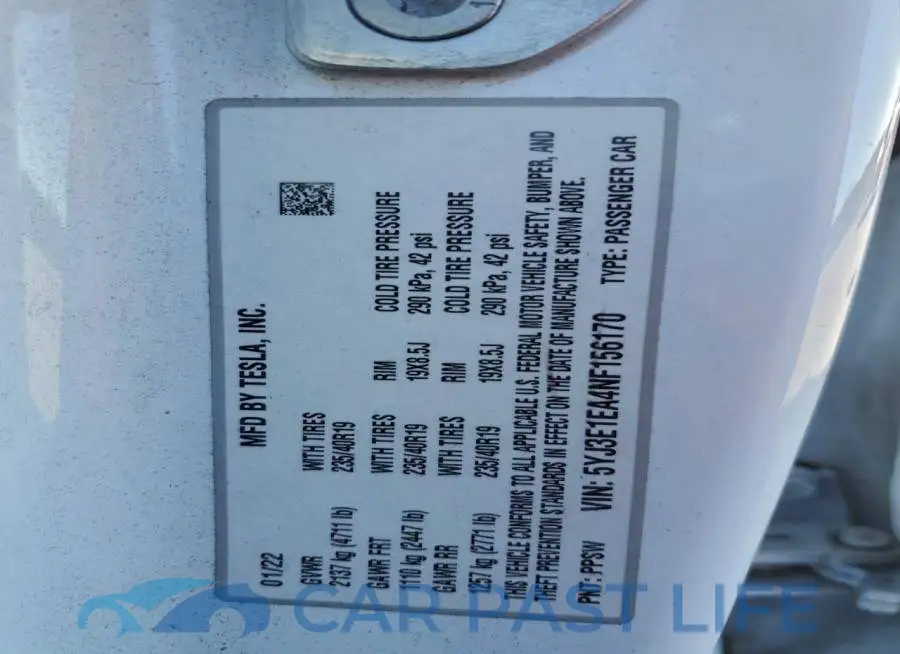 5YJ3E1EA4NF156170# 13