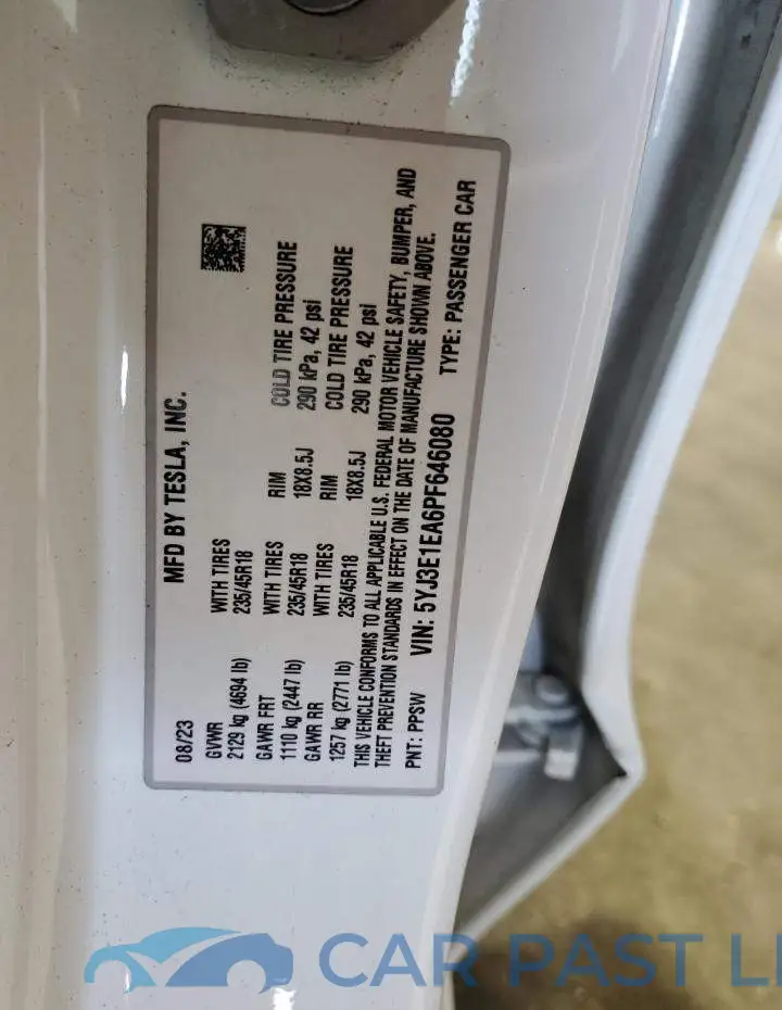 5YJ3E1EA6PF646080# 13
