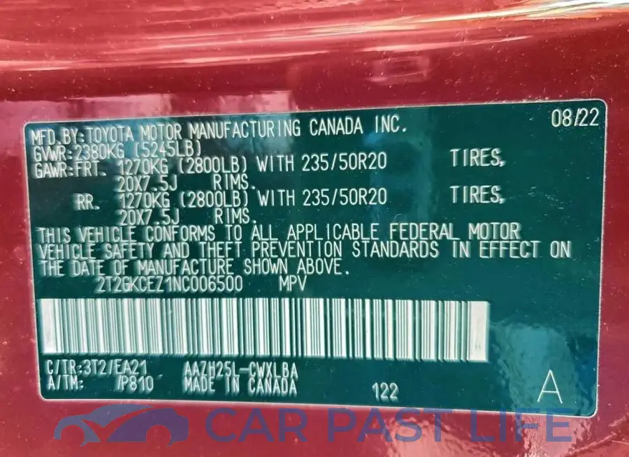 2T2GKCEZ1NC006500# 14