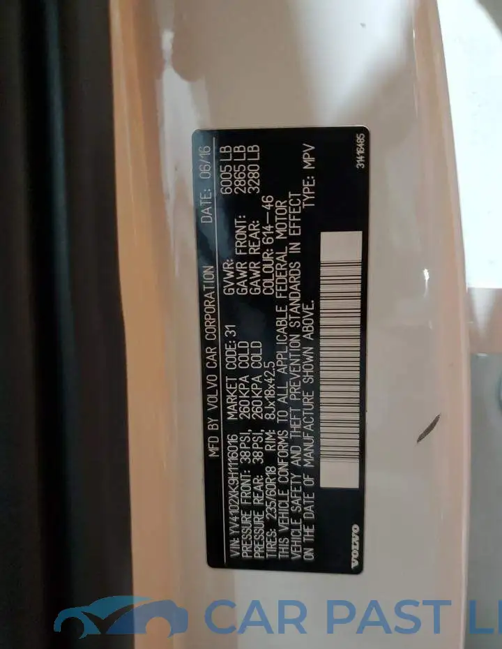 YV4102XK9H1116016# 13