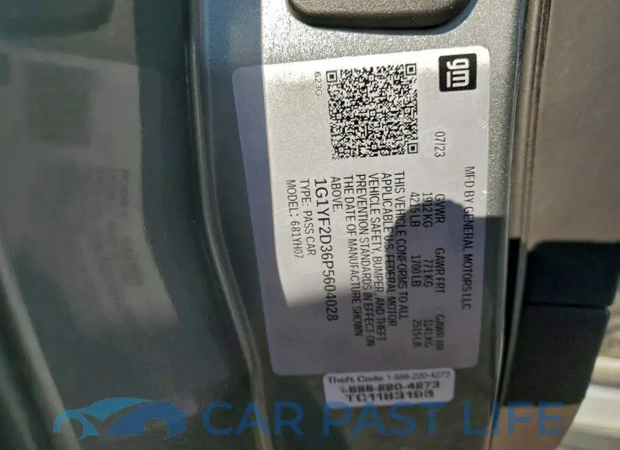 1G1YF2D36P5604028# 13