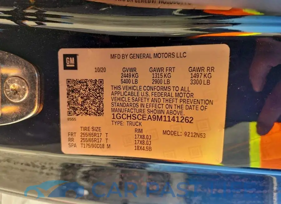 1GCHSCEA9M1141262# 12