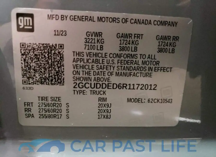 2GCUDDED6R1172012# 12