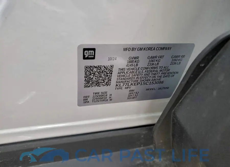 KL77LKEP1SC153086# 12