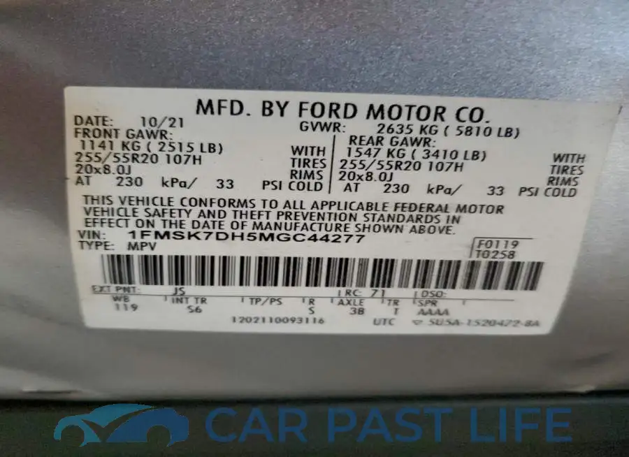 1FMSK7DH5MGC44277# 13