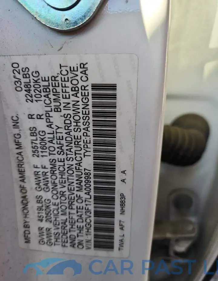 1HGCV3F17LA009987# 13