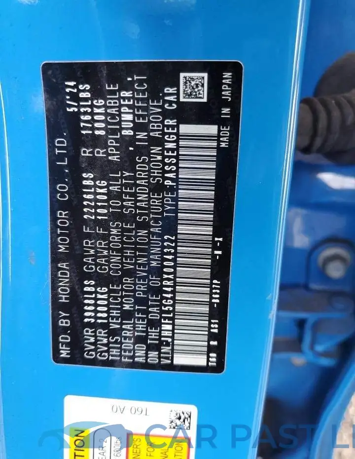 JHMFL5G44RX004322# 13