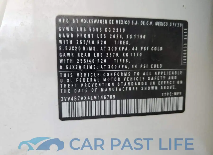 3VV4B7AX4LM146789# 13