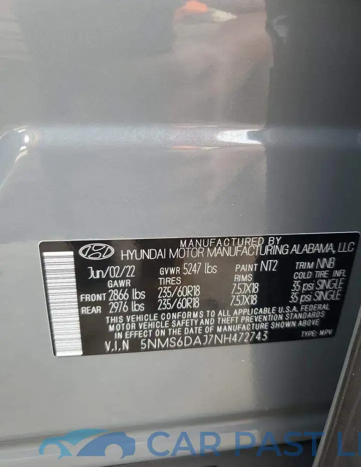 5NMS6DAJ7NH472743# 13