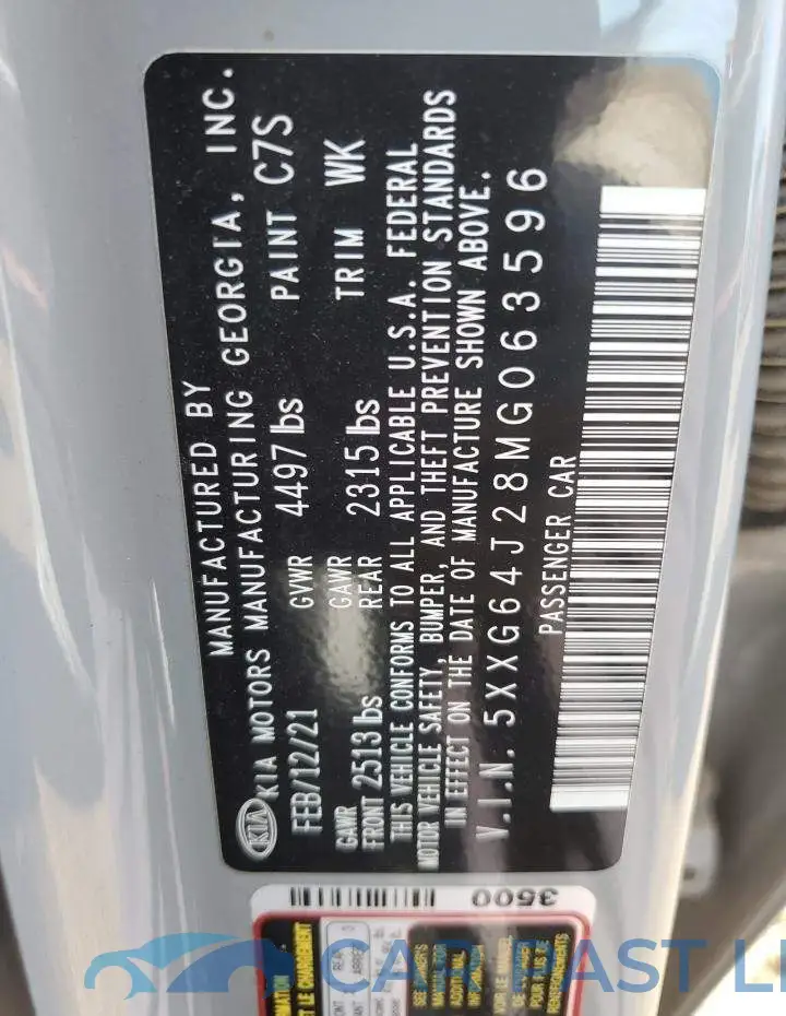5XXG64J28MG063596# 12