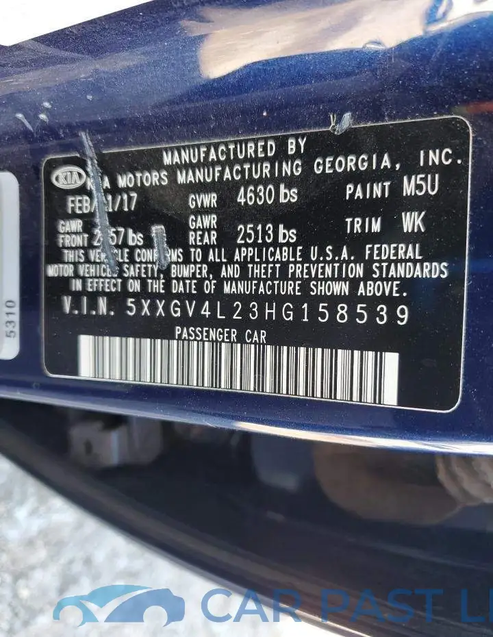 5XXGV4L23HG158539# 12