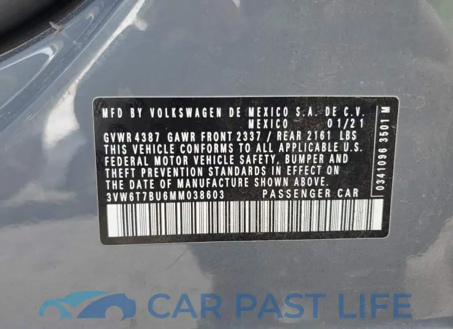 3VW6T7BU6MM038603# 12
