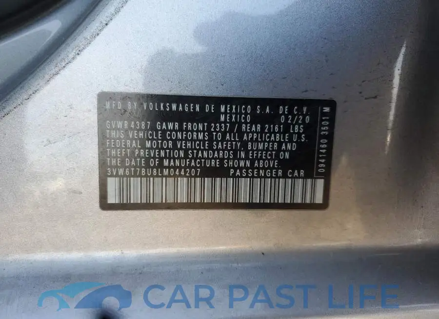3VW6T7BU8LM044207# 12