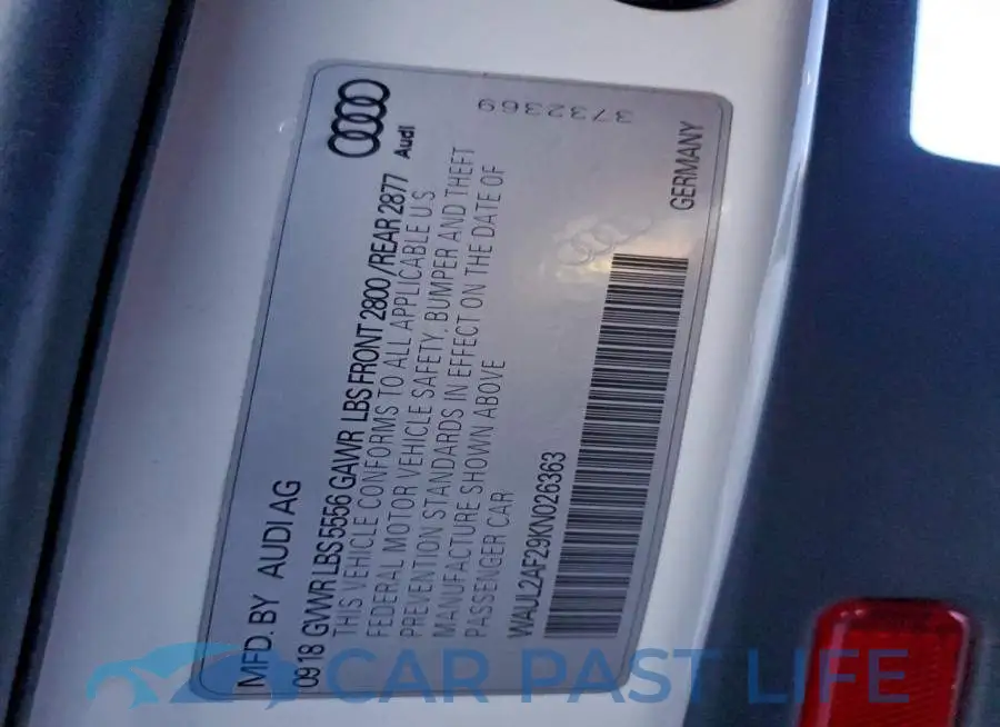 WAUL2AF29KN026363# 12