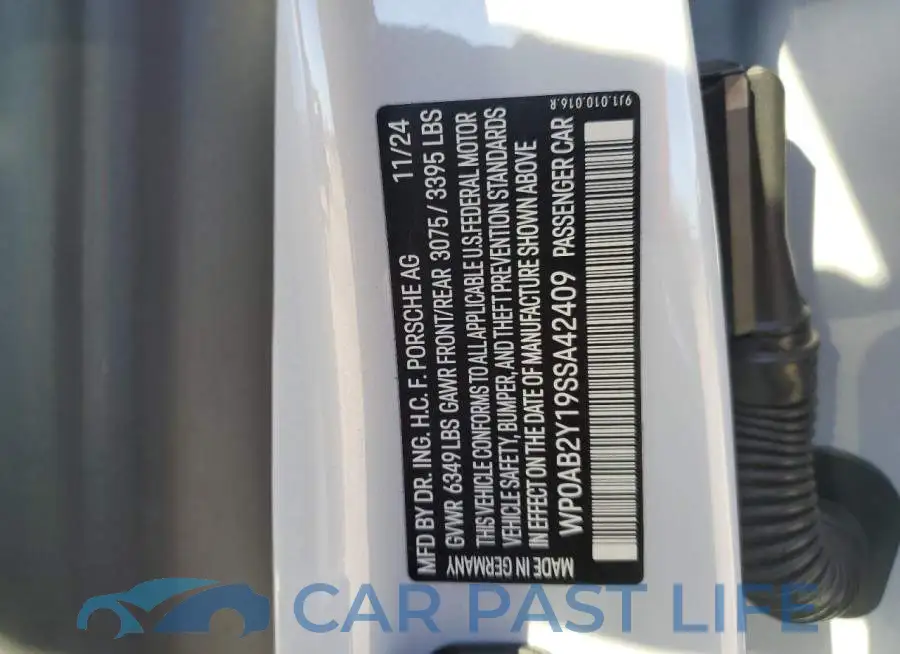 WP0AB2Y19SSA42409# 12