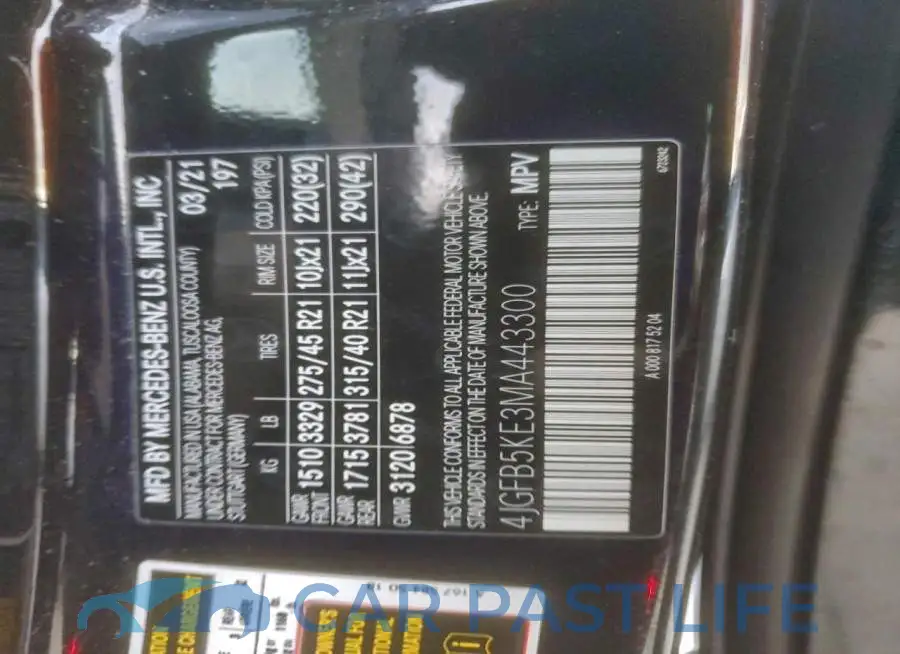 4JGFB5KE3MA443300# 12