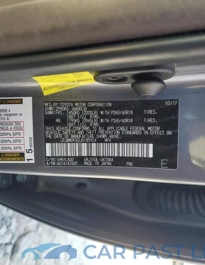 JTJBM7FX2J5185924# 13