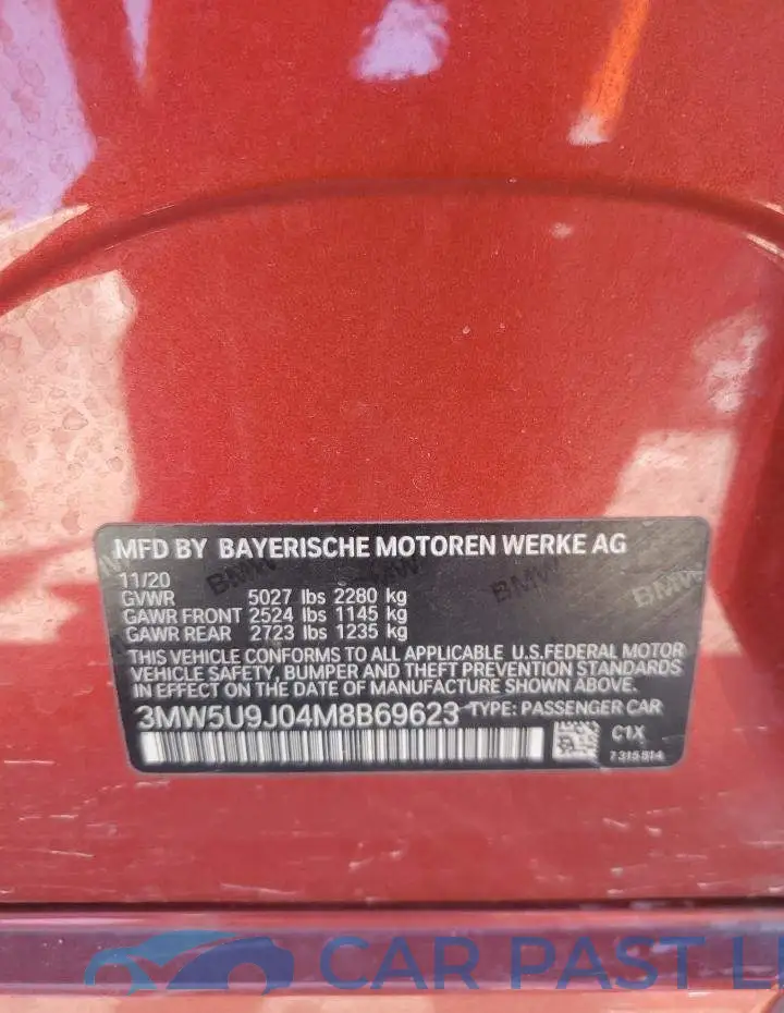 3MW5U9J04M8B69623# 12