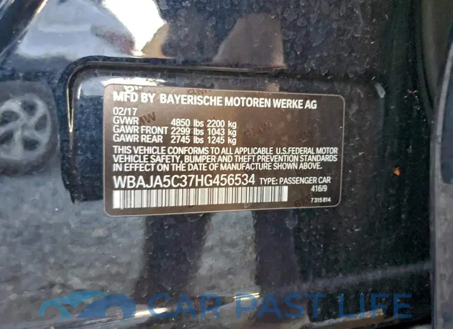 WBAJA5C37HG456534# 12