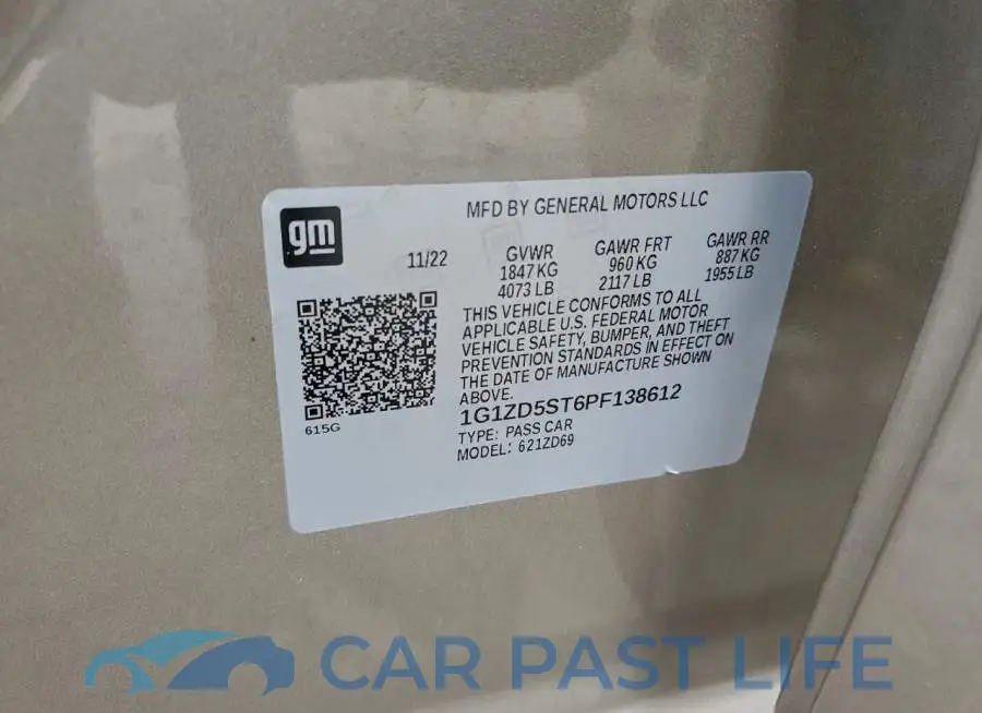 1G1ZD5ST6PF138612# 12