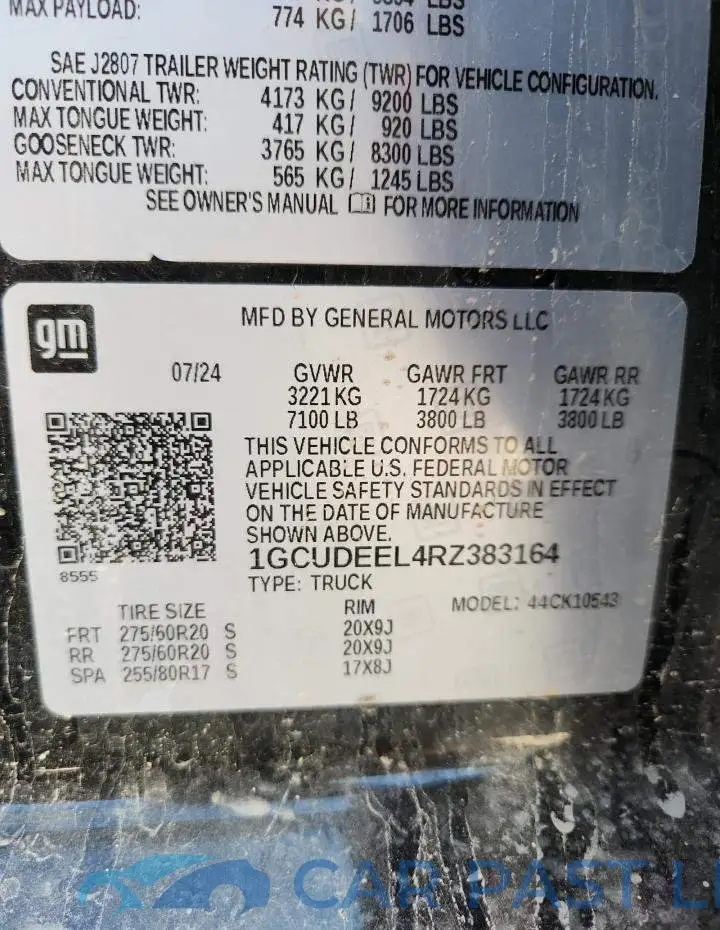 1GCUDEEL4RZ383164# 13