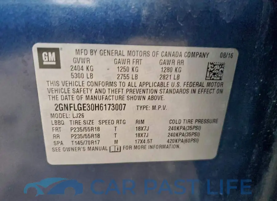 2GNFLGE30H6173007# 13