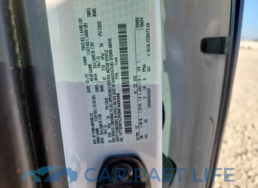1FTEW1CP5NFA69368# 12