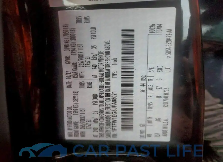 1FTFW1EG8JFA98021# 12