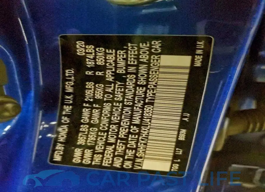 SHHFK7H4XLU418350# 12
