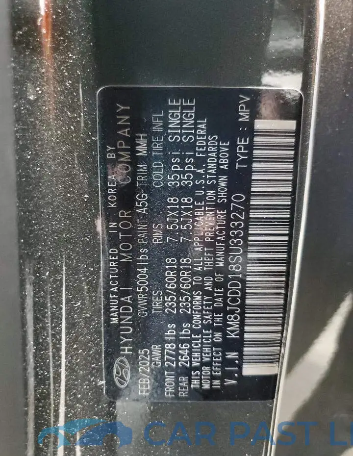 KM8JCDD18SU333270# 14