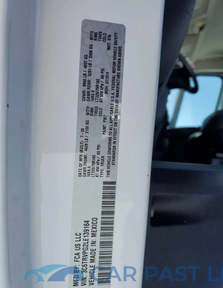 3C6TRVPG2LE139164# 13