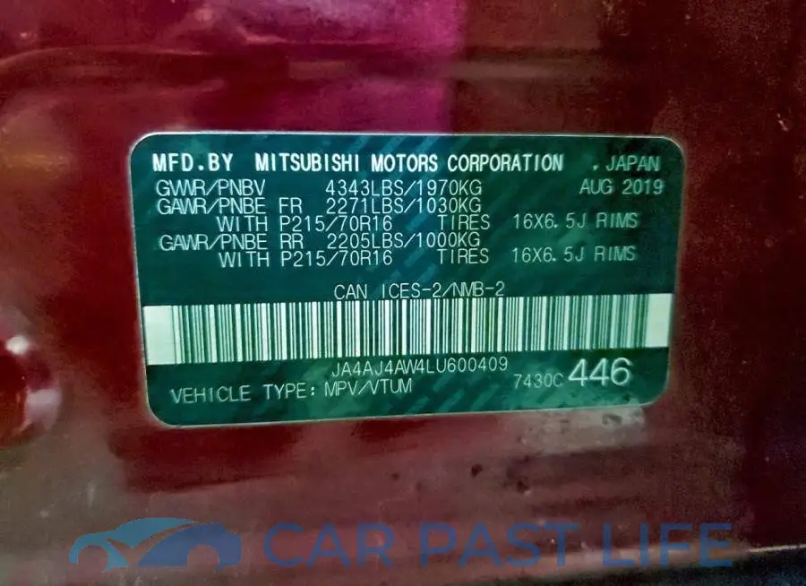JA4AJ4AW4LU600409# 14