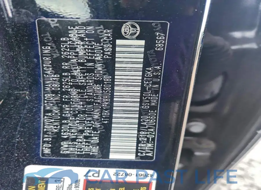 4T1BK1FK8HU580180# 12