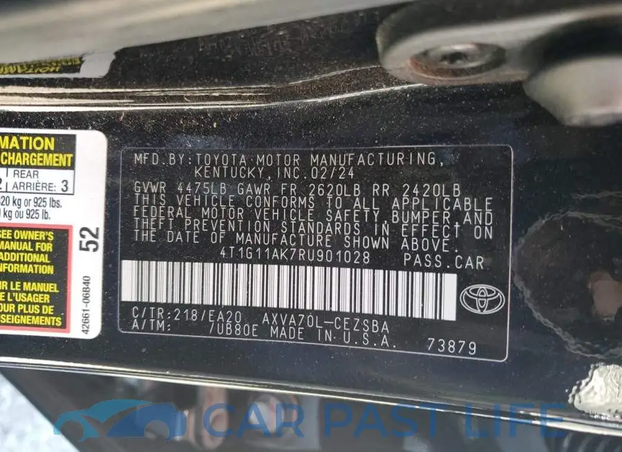 4T1G11AK7RU901028# 12
